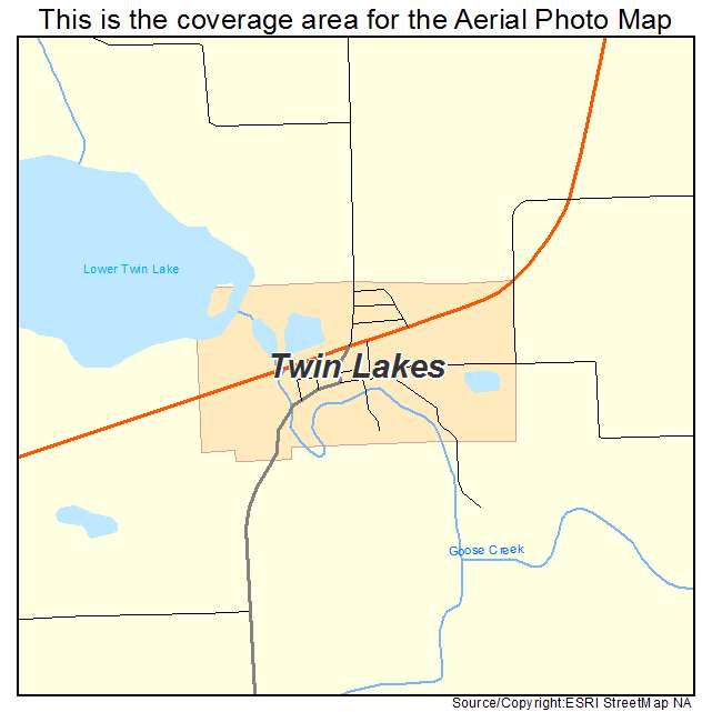 Twin Lakes, MN location map 