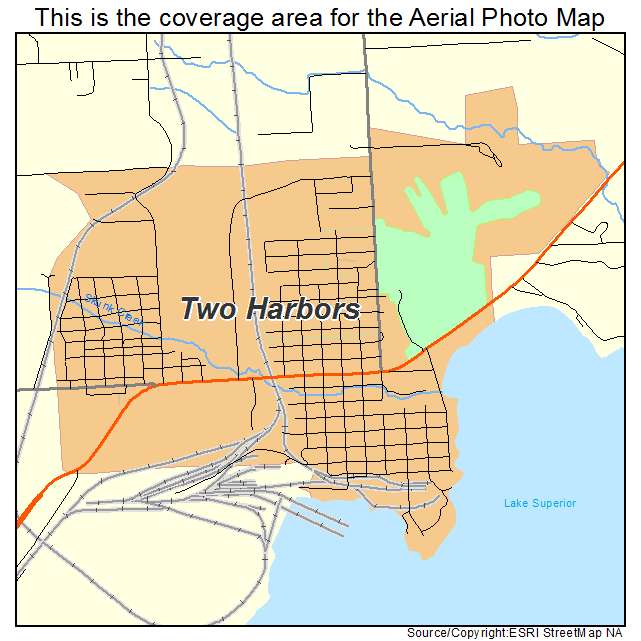 Two Harbors, MN location map 