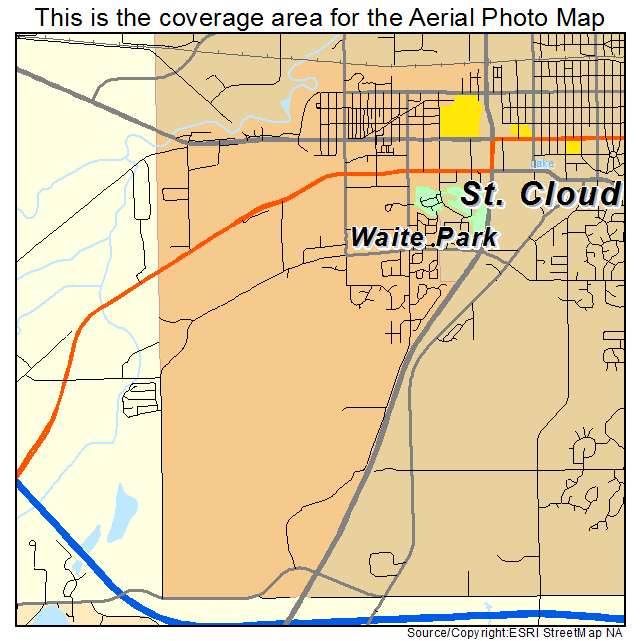 Waite Park, MN location map 