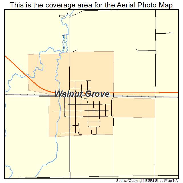 Walnut Grove, MN location map 