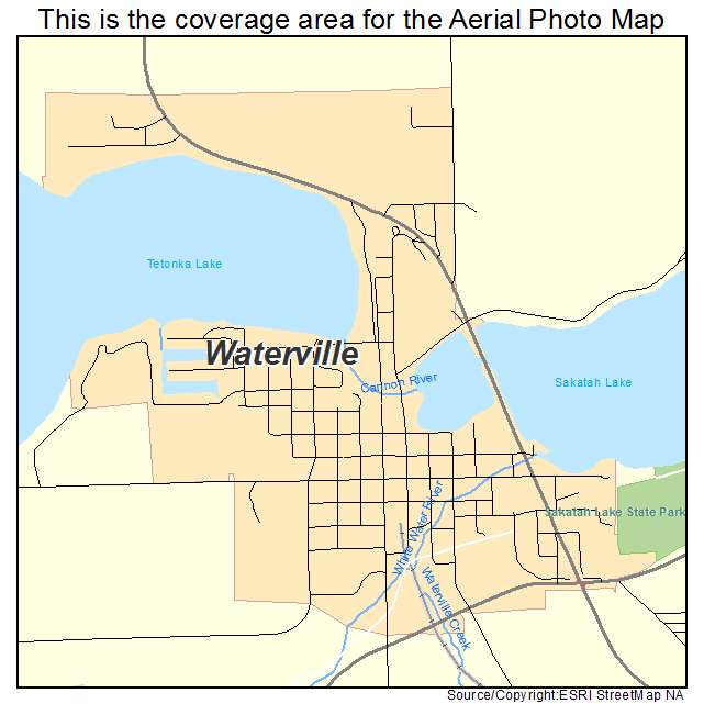 Waterville, MN location map 