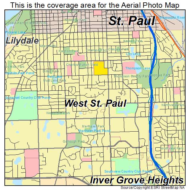 Aerial Photography Map of West St Paul, MN Minnesota