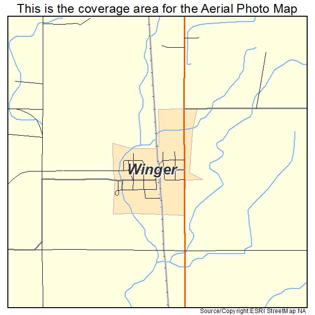 Winger, MN location map 