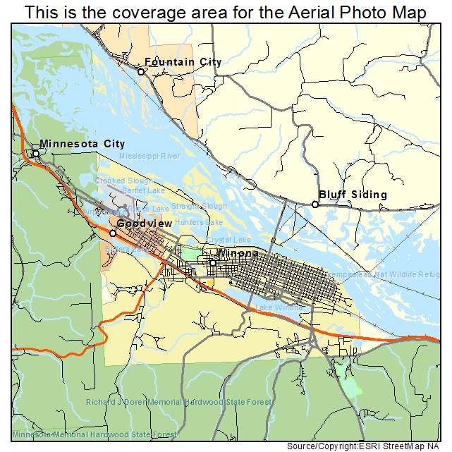 Winona, MN location map 