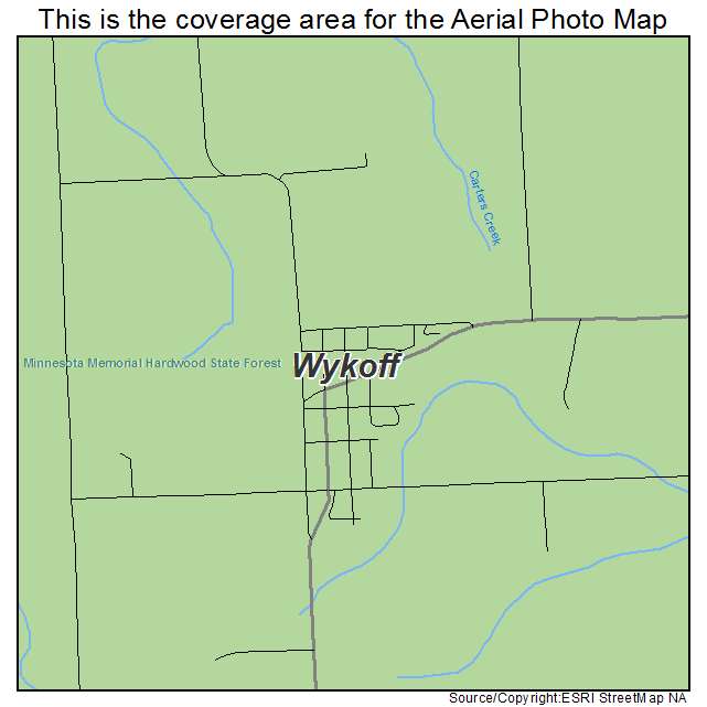 Wykoff, MN location map 