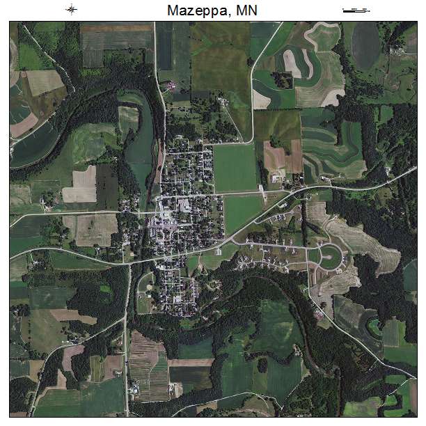 Mazeppa, MN air photo map
