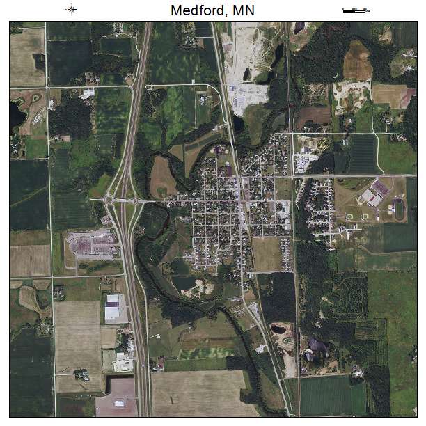 Medford, MN air photo map