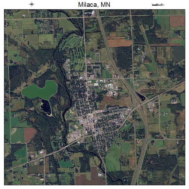 Milaca, MN air photo map