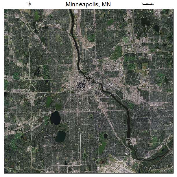 Minneapolis, MN air photo map