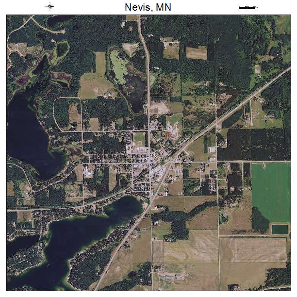 Aerial Photography Map of Nevis, MN Minnesota