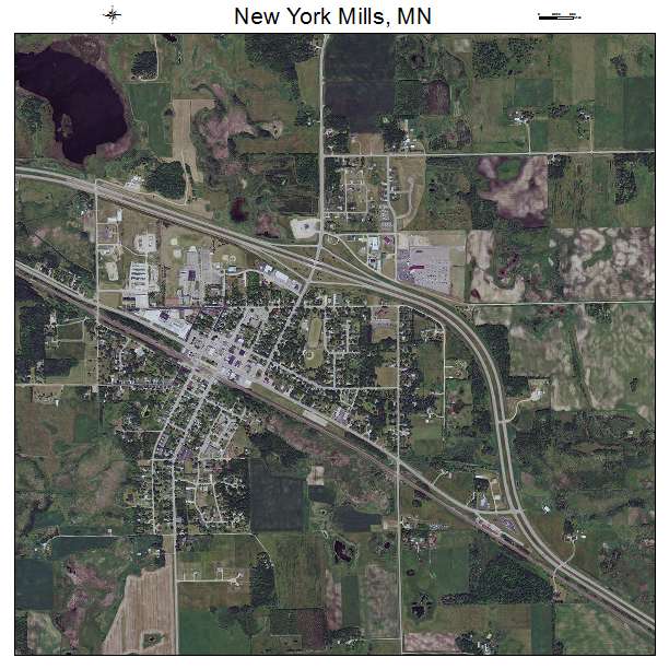 New York Mills, MN air photo map