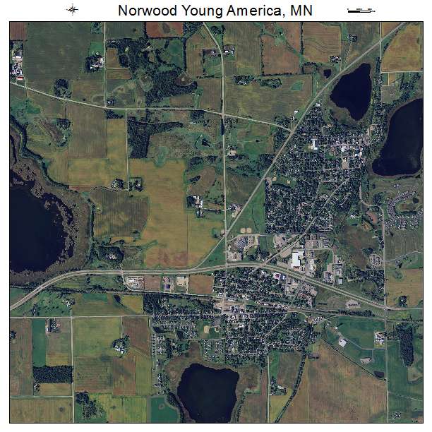 Norwood Young America, MN air photo map