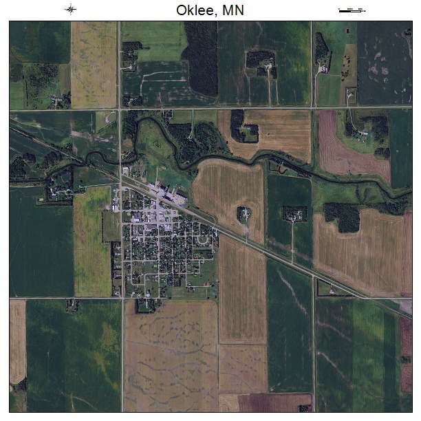 Oklee, MN air photo map