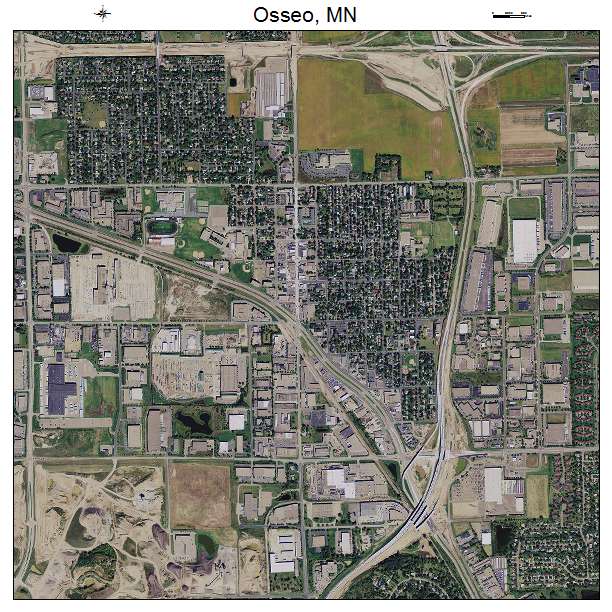 Osseo, MN air photo map