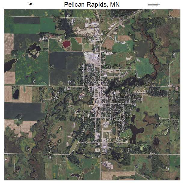 Pelican Rapids, MN air photo map