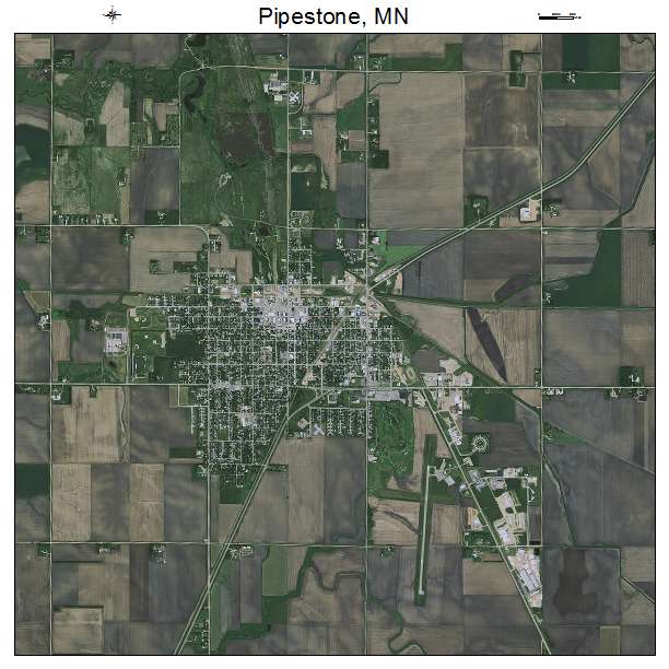 Pipestone, MN air photo map