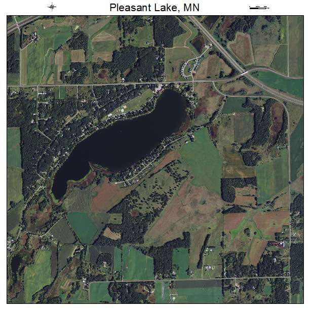 Aerial Photography Map of Pleasant Lake, MN Minnesota