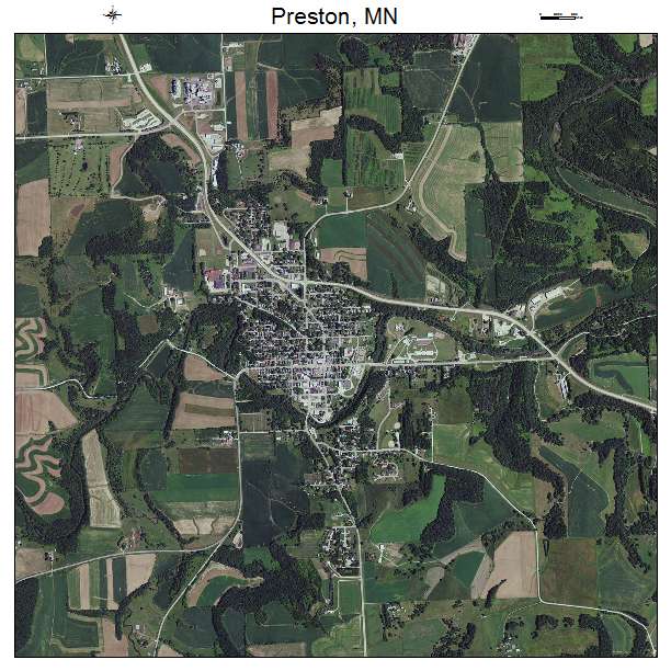 Preston, MN air photo map