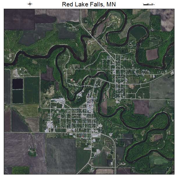 Red Lake Falls, MN air photo map
