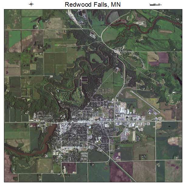 Redwood Falls, MN air photo map