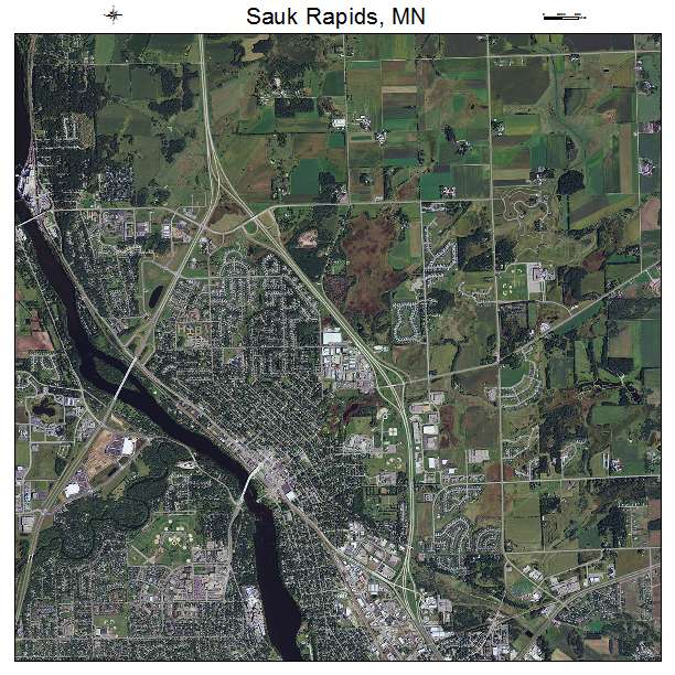 Sauk Rapids, MN air photo map