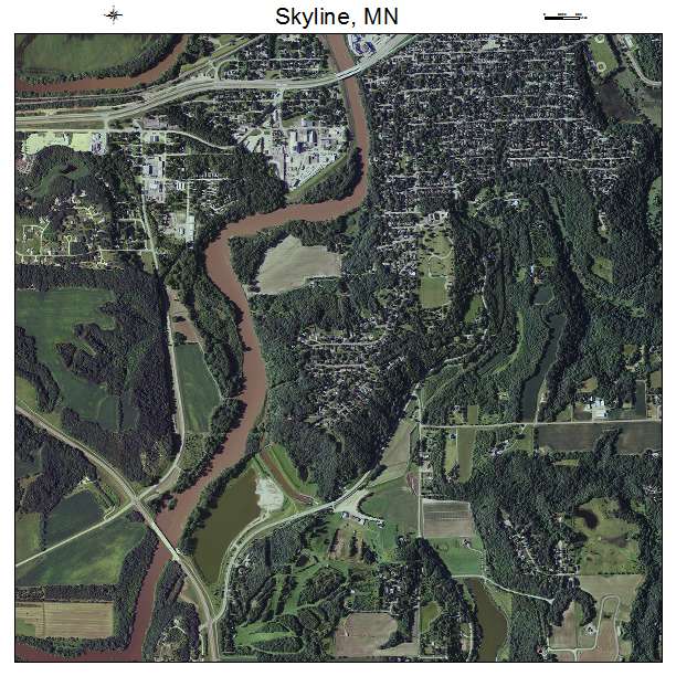 Skyline, MN air photo map