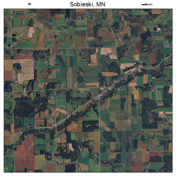 Sobieski, MN air photo map