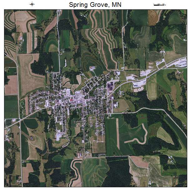 Spring Grove, MN air photo map