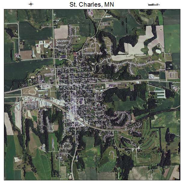 St Charles, MN air photo map