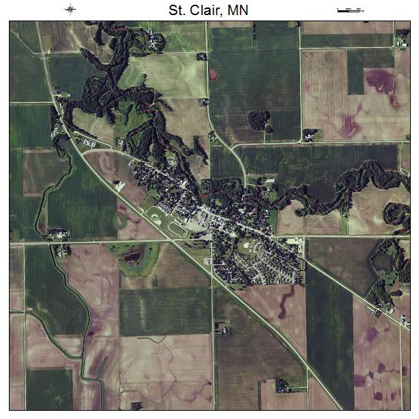 St Clair, MN air photo map