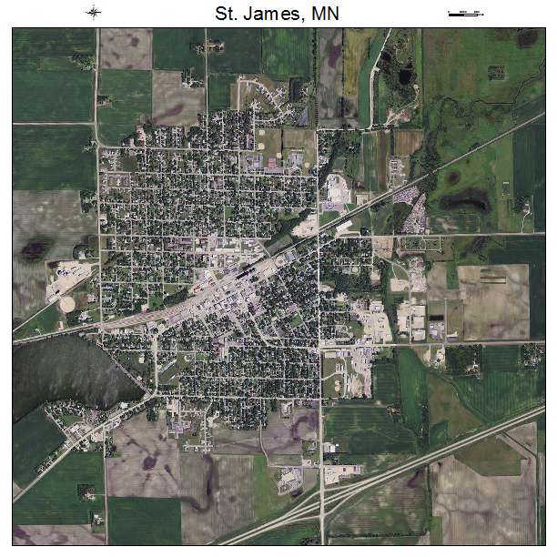 St James, MN air photo map