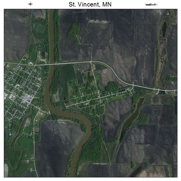 St Vincent, MN air photo map