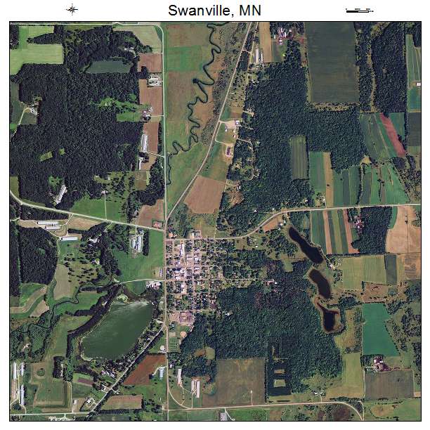 Aerial Photography Map of Swanville, MN Minnesota