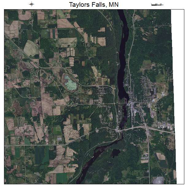 Taylors Falls, MN air photo map