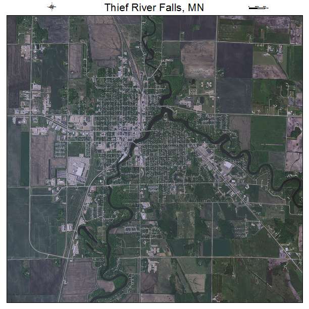 Thief River Falls, MN air photo map