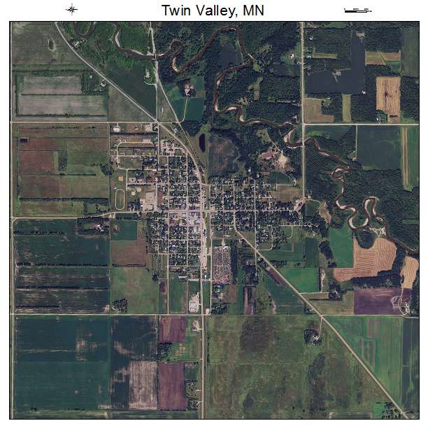 Twin Valley, MN air photo map