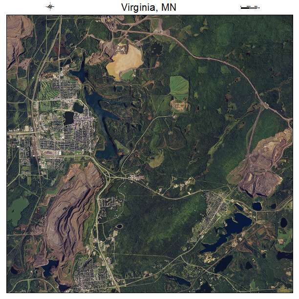 Virginia, MN air photo map