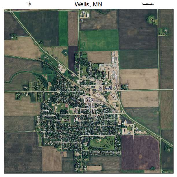 Wells, MN air photo map