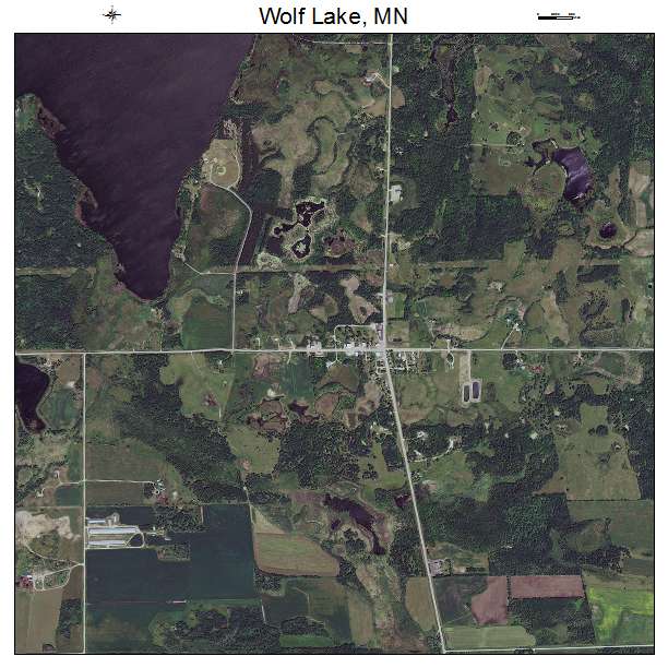 Wolf Lake, MN air photo map
