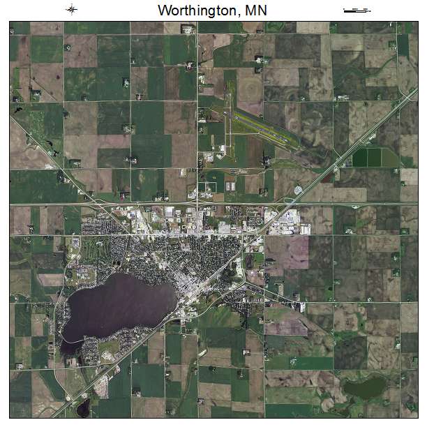 Worthington, MN air photo map