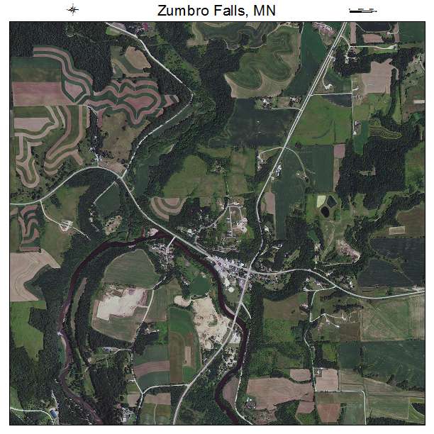 Zumbro Falls, MN air photo map