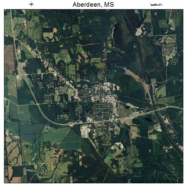 Aberdeen, MS air photo map