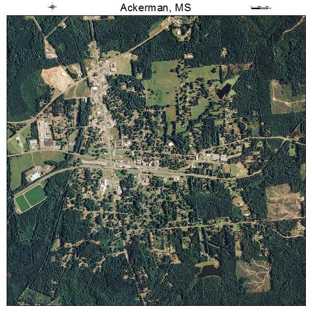 Ackerman, MS air photo map