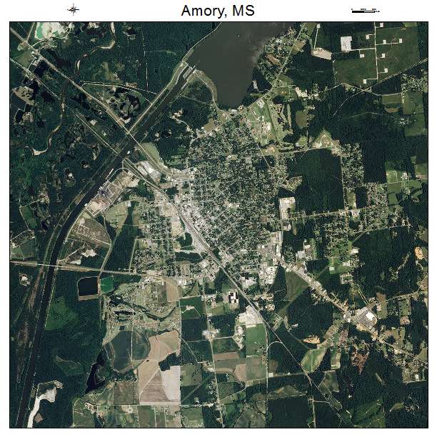 Amory, MS air photo map