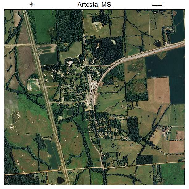 Artesia, MS air photo map
