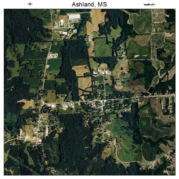 Ashland, MS air photo map