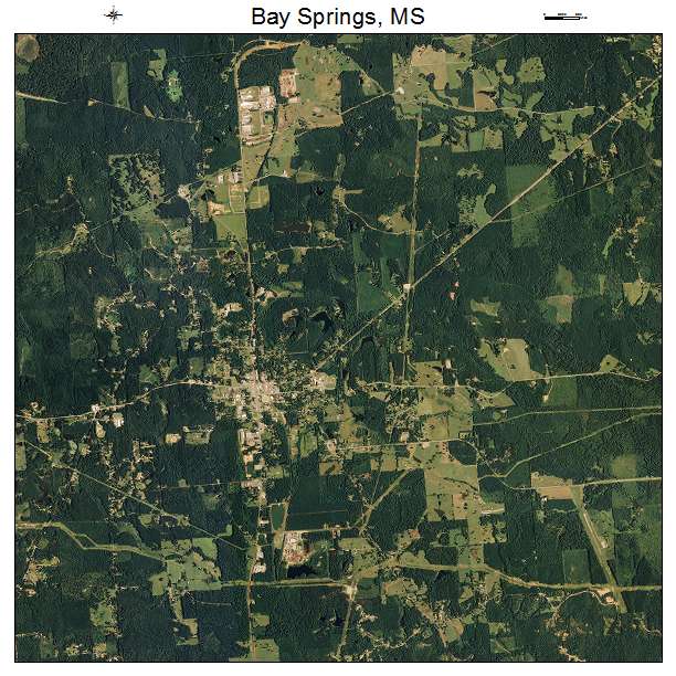 Bay Springs, MS air photo map