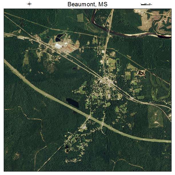 Beaumont, MS air photo map