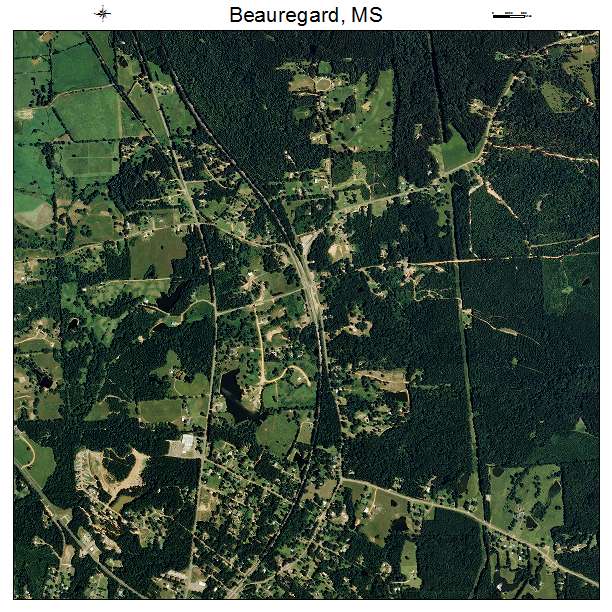 Beauregard, MS air photo map