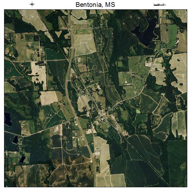 Bentonia, MS air photo map